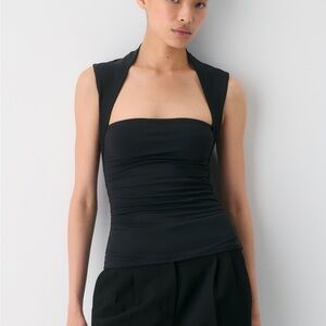 Aritzia Contour Flourish Top, Black, Medium, EUC